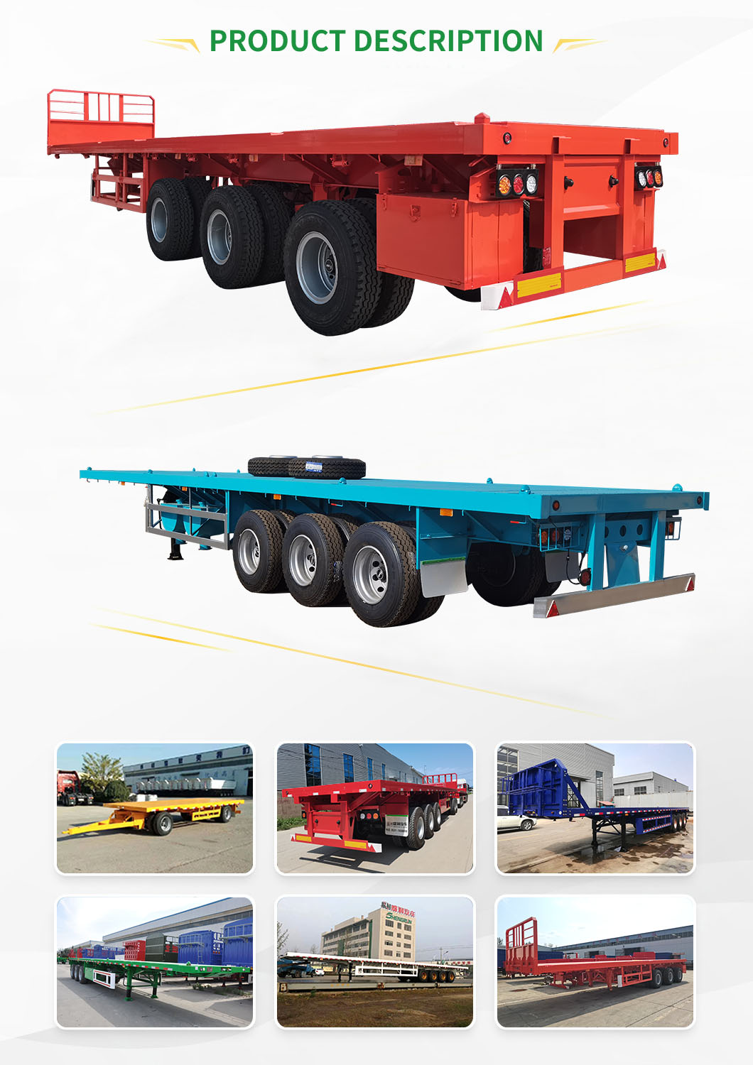 Flatbed semi trailer