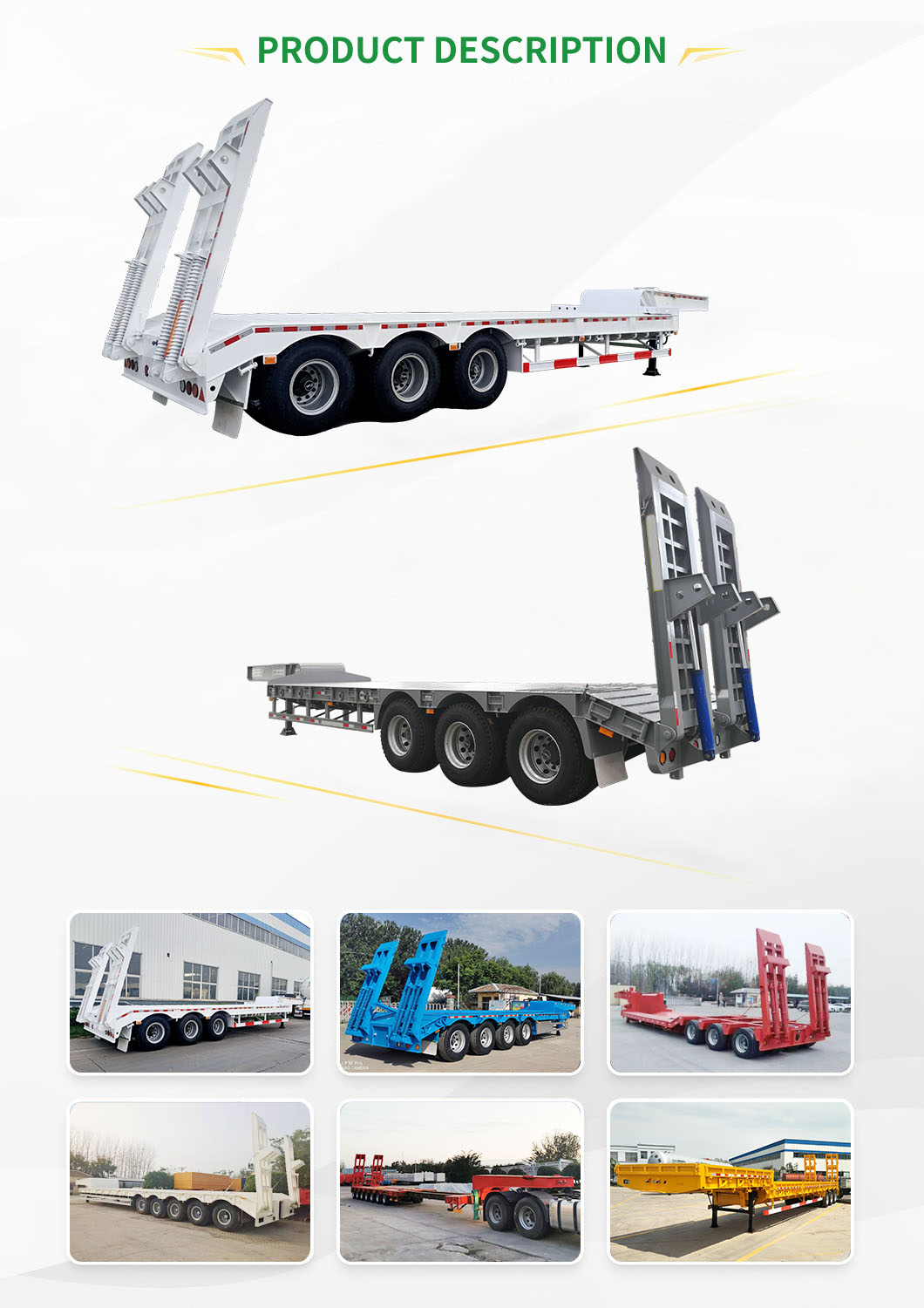 Low bed semi trailer