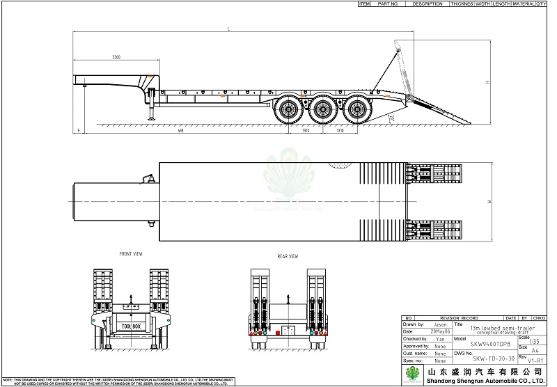 Low bed smei trailer drawing