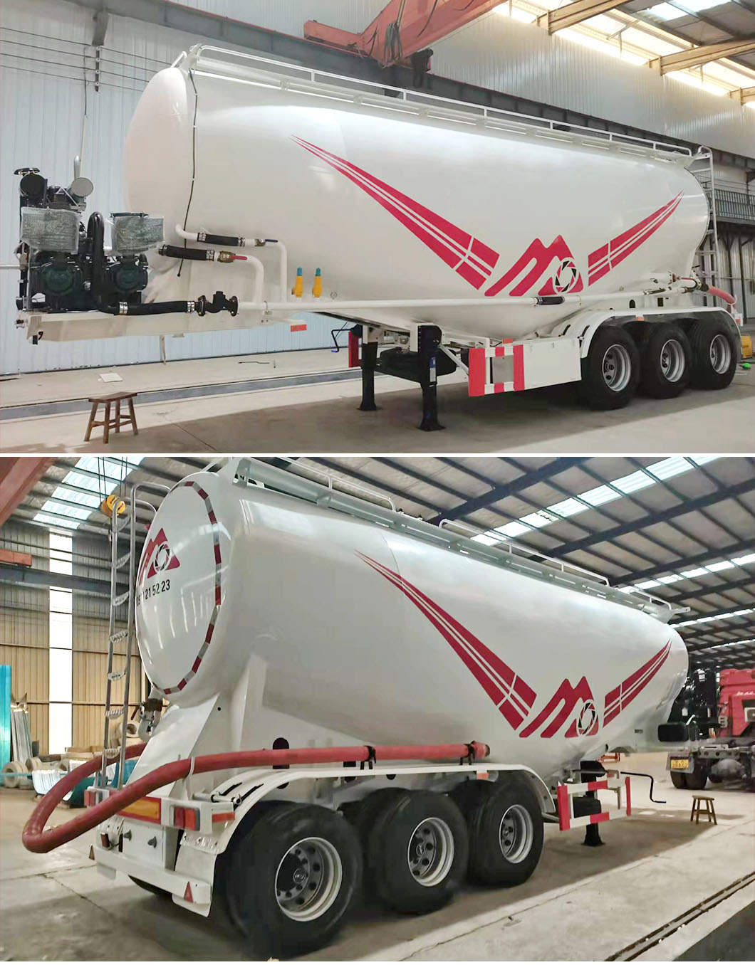 Powder cement tank trailer